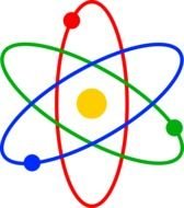 clipart of the Colorful Atom Symbol