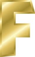 gold Letters f drawing