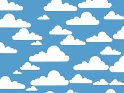 wallpaper with simple white clouds