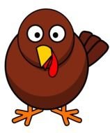 cartoon brown Turkey looking straight