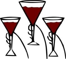 Hands Holding Wine Cups At Clkercom Vector Online