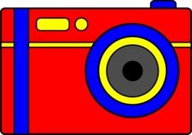 Simple Red Digital Camera drawing