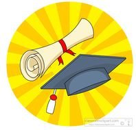 Graduation Cap Diploma With Bright Background Classroom clipart