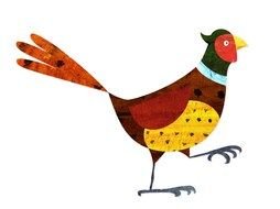 colored chicken on a white background