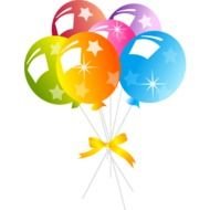 rainbow balloons on the black background