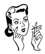 retro portrait of a girl with a bow on her finge