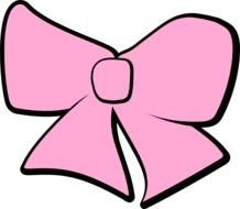 Pink small bow clipart