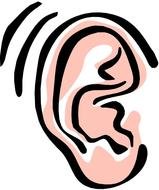 painted human ear