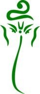 green elephant head silhouette