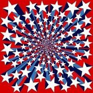 drawing of Red White And Blue Fireworks Burst