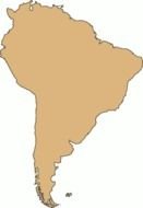 painted beige South America map