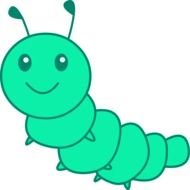 Cute Little Green Caterpillar drawing