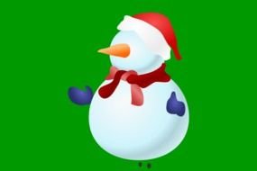 snowman on a green background