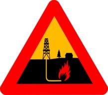 shale gas explosion warning sign