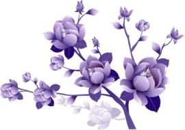 Beautiful dark purple heart flowers clipart