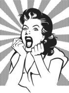 black and white picture of a screaming woman