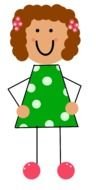 cartoon girl in green dress