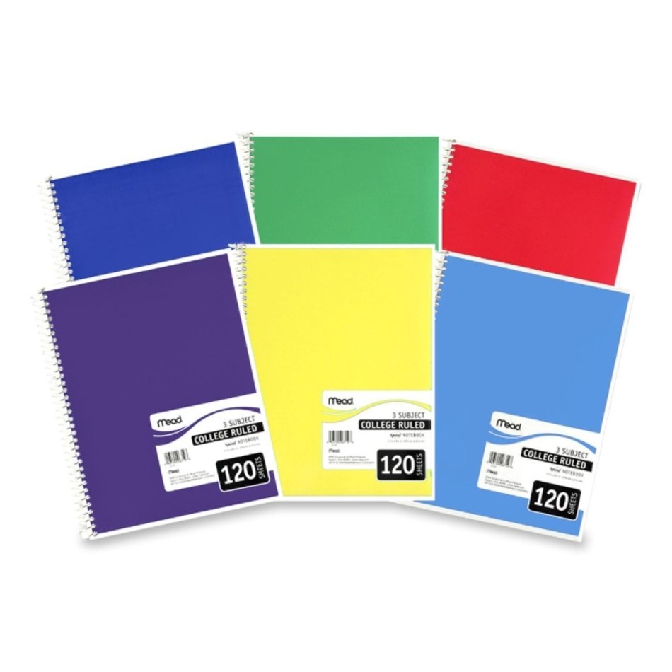 Mead 3 Subject Wirebound College Ruled Notebook 85 X 11 120