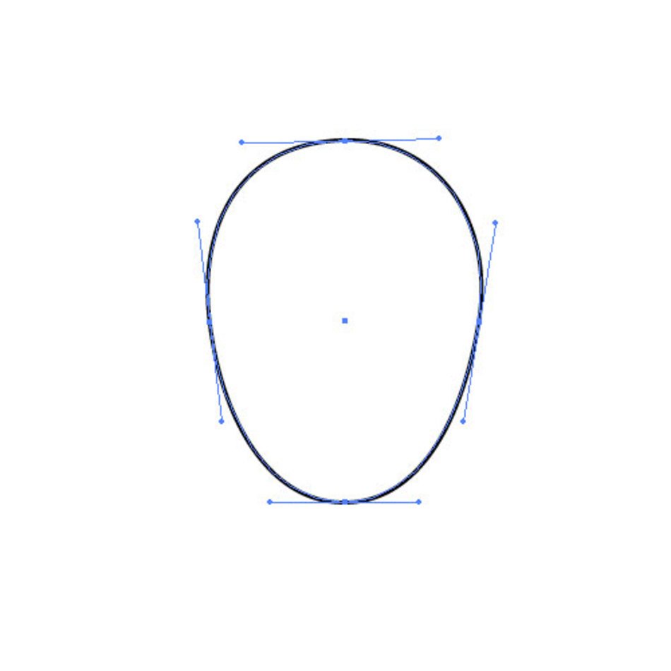 oval face on a white background