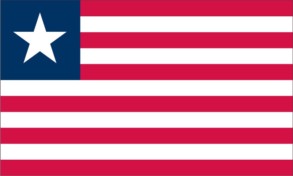 liberia striped flag with one star