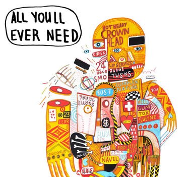 all youll ever need and logo man drawing