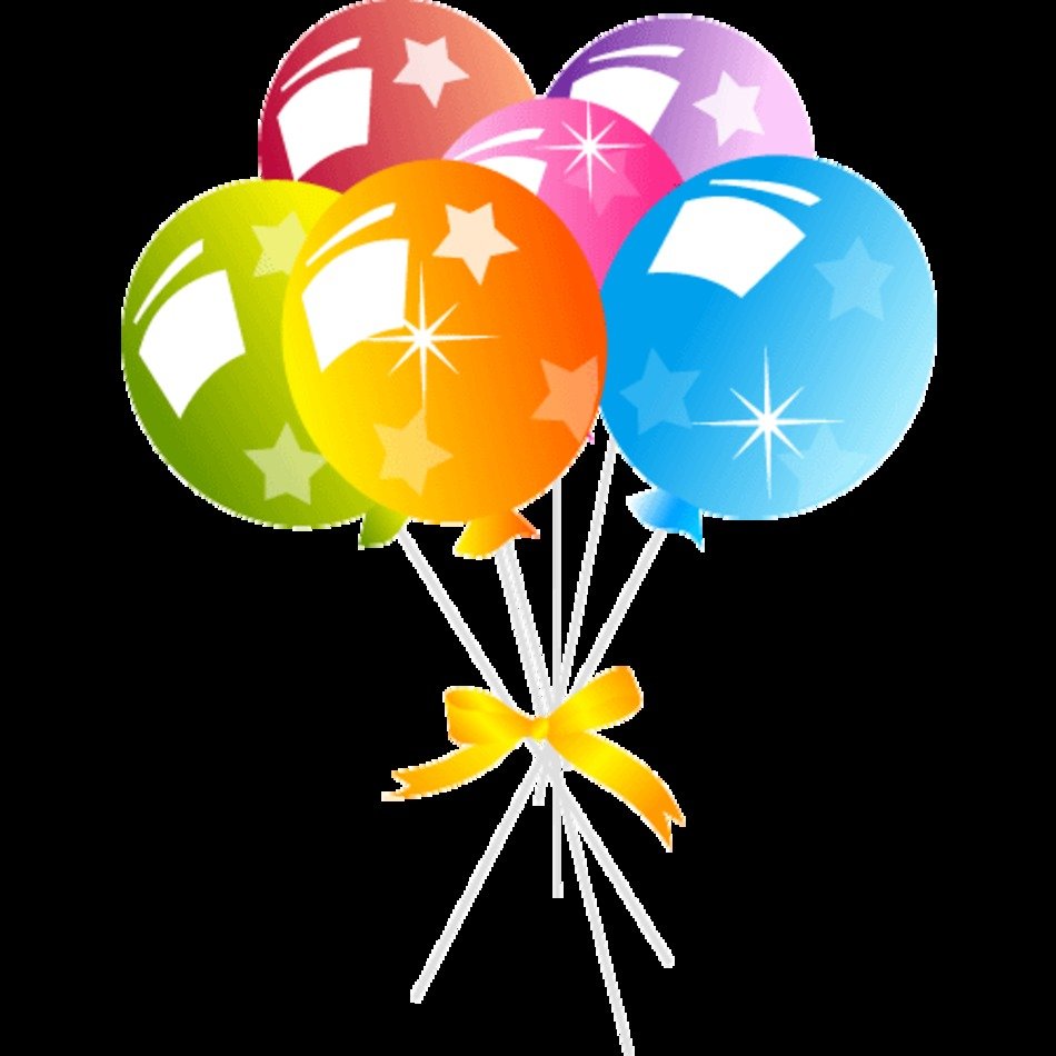 rainbow balloons on the black background