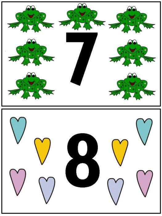 numbers seven and eight drawn on a sheet