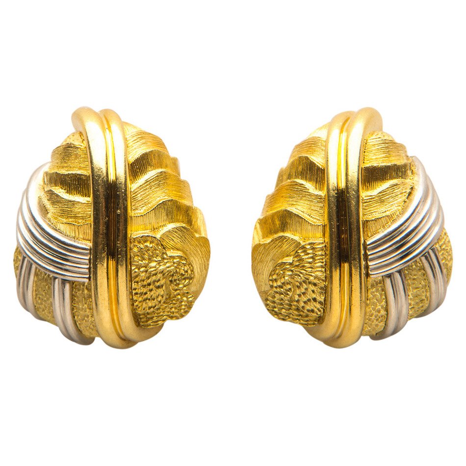 Gold Platinum Earrings as picture