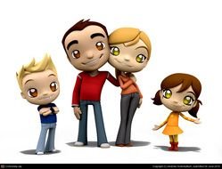 Cartoon family Characters drawing