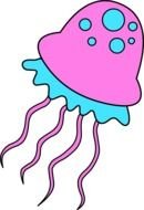 pink jellyfish on a white background