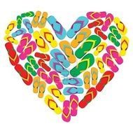 Flip Flop hearts drawing