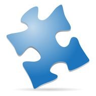 clipart of Blue piece of puzzle