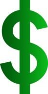 Green Dollar Sign black background Free