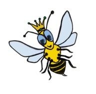 painted bee with a crown