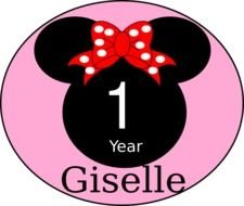Pink Mouse First Year Bow Vector Online Royalty