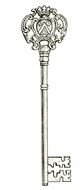 silver door key as picture for clipart