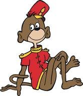 Circus monky drawing