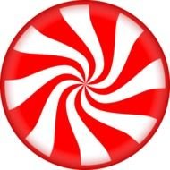 painted red and white striped candy