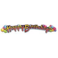 happy birthday banner on transparent background