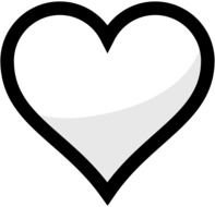 marker drawn black and white heart