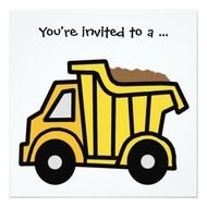 Cartoon Dump Truck Boy Birthday Party 525x525 Square Paper