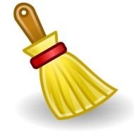 yellow brush on a white background