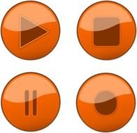 Orange Glossy Buttons