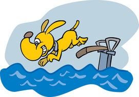 Dog Swimming drawing