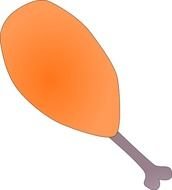 drawing of chicken drumstick on a white background