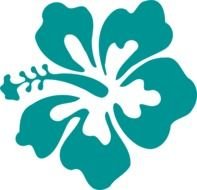 Hibiscus Teal &amp; Green At Clkercom Vector Online
