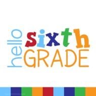 hello sixth grade text drawing