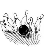 Bowling Strike Black And White drawing