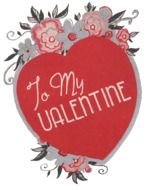 Vintage To My Valentine Greeting drawing