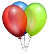 festive balloons on a white background